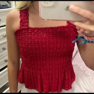 red hollister top